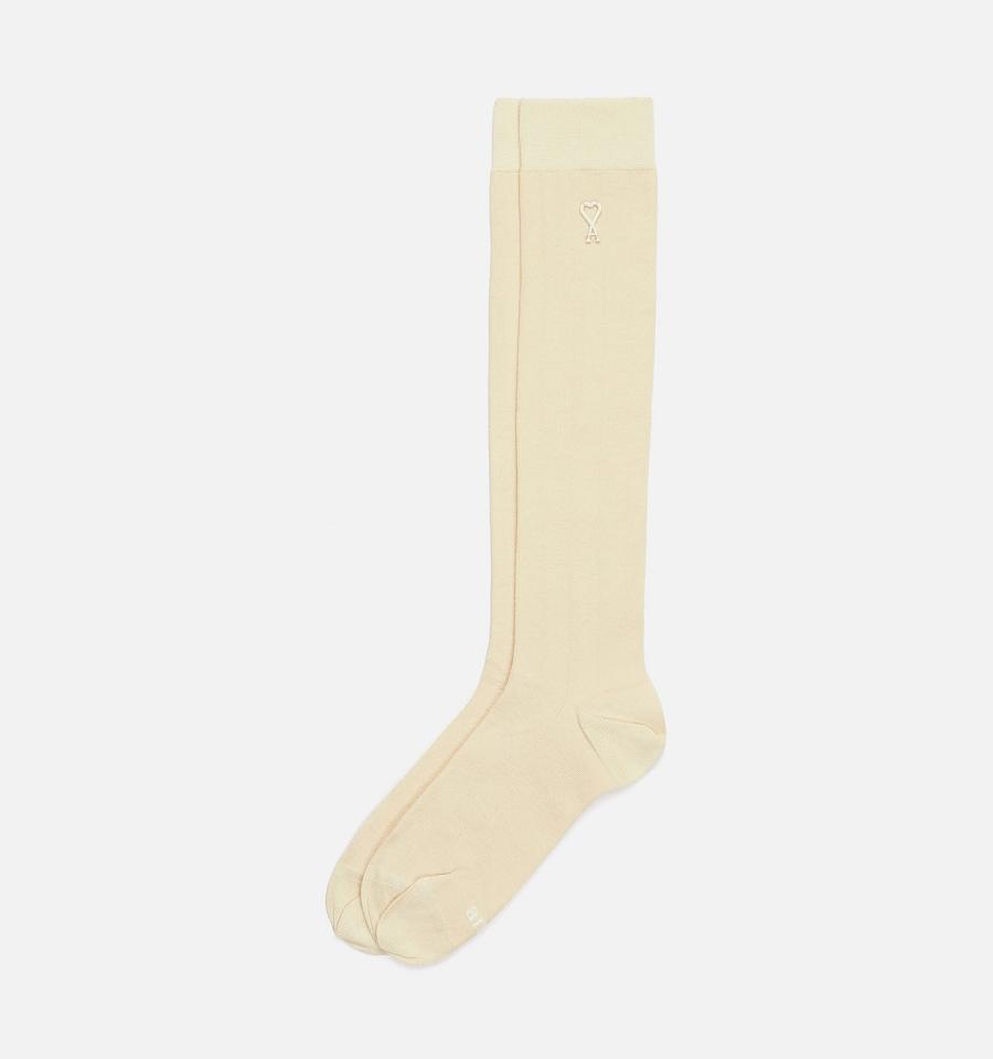 Ami Paris Ami Socks In Silk Socks Beige | ami_US150