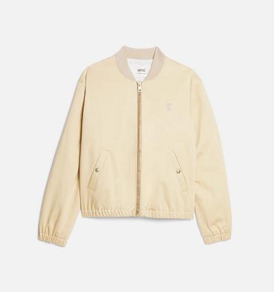 Ami Paris Ami de Coeur Bomber Jackets Khaki | ami_US154