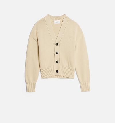 Ami Paris Ami de Coeur Cardigans Beige | ami_US144