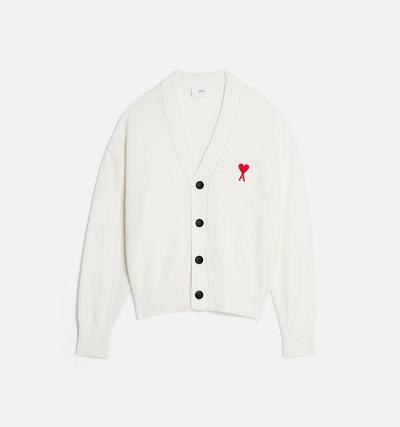 Ami Paris Ami de Coeur Cardigans White | ami_US157