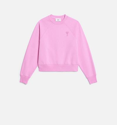 Ami Paris Ami de Coeur Crewneck Sweatshirts Pink | ami_US280