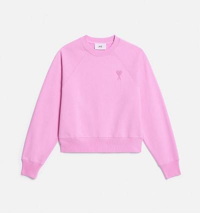 Ami Paris Ami de Coeur Crewneck Sweatshirts Pink | ami_US555