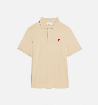 Ami Paris Ami de Coeur Polo Polo Shirts Khaki | ami_US185