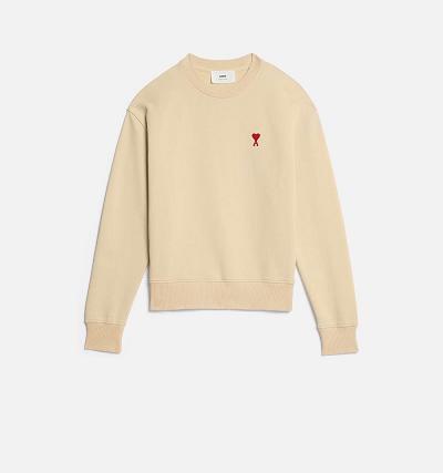 Ami Paris Ami de Coeur Sweatshirts Beige | ami_US224