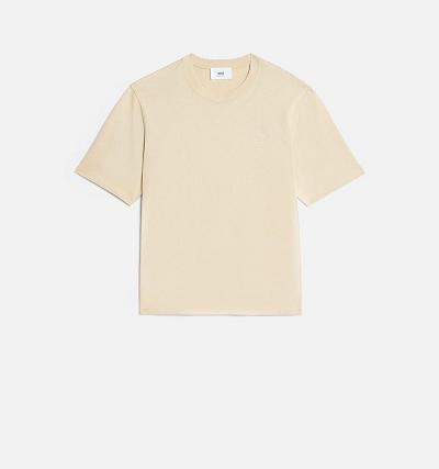 Ami Paris Ami de Coeur T Shirts Beige | ami_US186