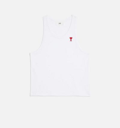 Ami Paris Ami de Coeur Tanks White | ami_US602