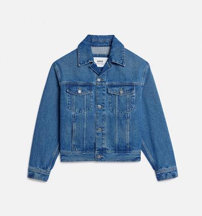 Ami Paris Boxy Fit Denim Jackets Blue | ami_US293