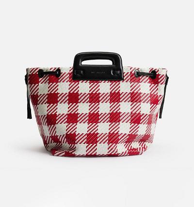 Ami Paris Braided Accordeon Basket Bags Red / White | ami_US177