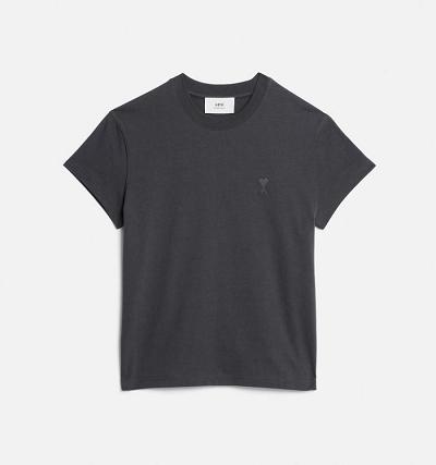 Ami Paris Tonal Ami de Coeur T Shirts Grey | ami_US424