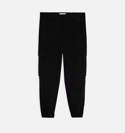 Ami Paris With Elasticated Ankles Cargo Pants Black | ami_US106