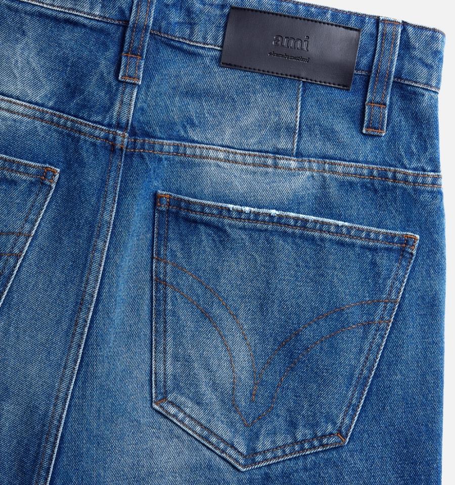 Ami Paris Alex Fit Jeans Blue | ami_US379