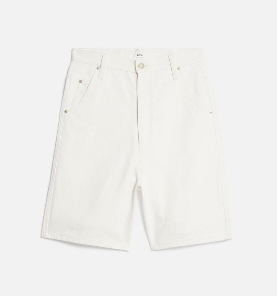 Ami Paris Alex Fit Shorts White | ami_US592