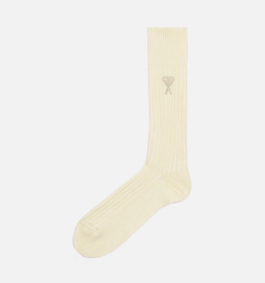 Ami Paris Ami De Coeur Plain Socks Beige | ami_US225