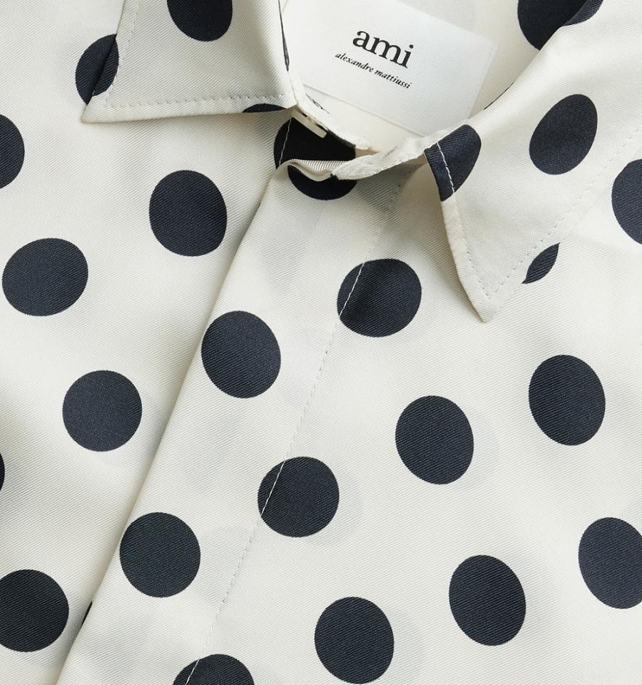 Ami Paris Ami Fit Shirts White / Navy | ami_US386