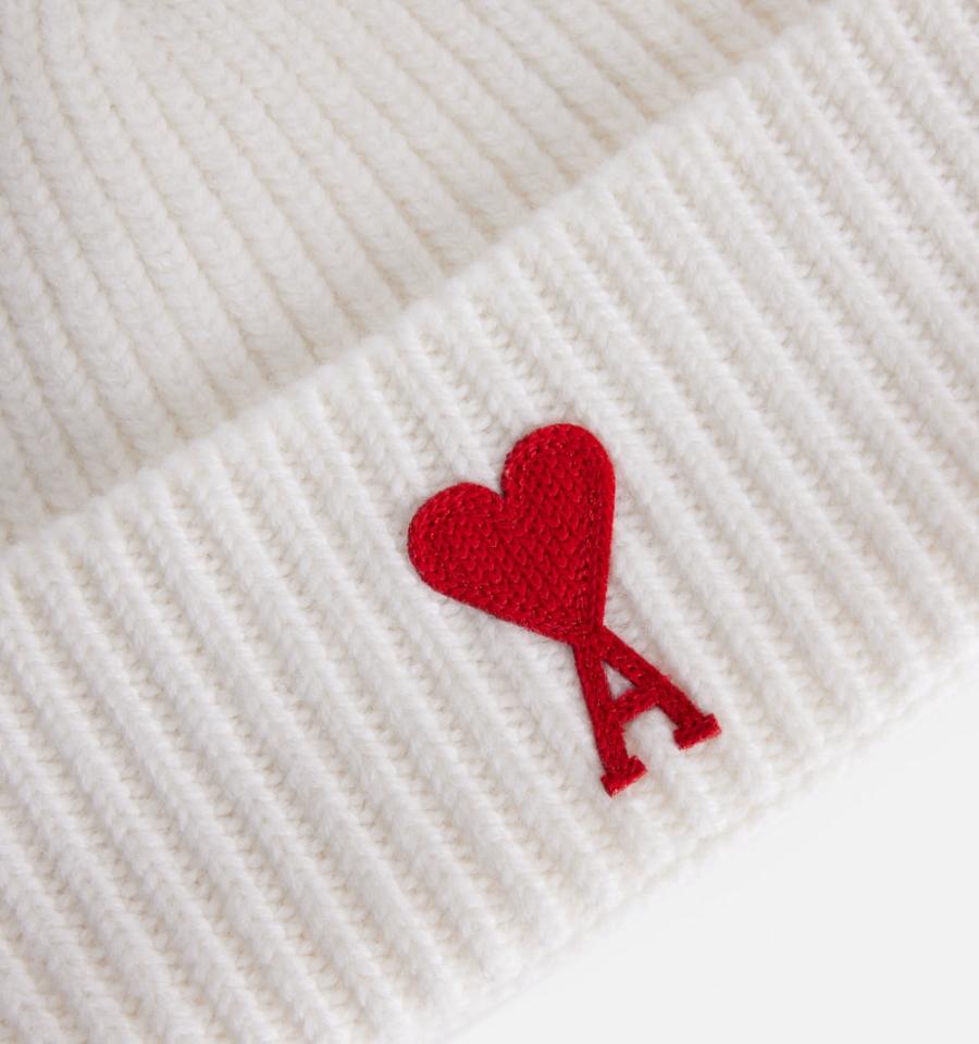 Ami Paris Ami de Coeur Beanies White | ami_US491