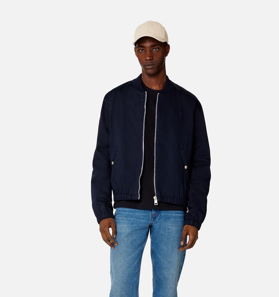 Ami Paris Ami de Coeur Bomber Jackets Navy | ami_US450