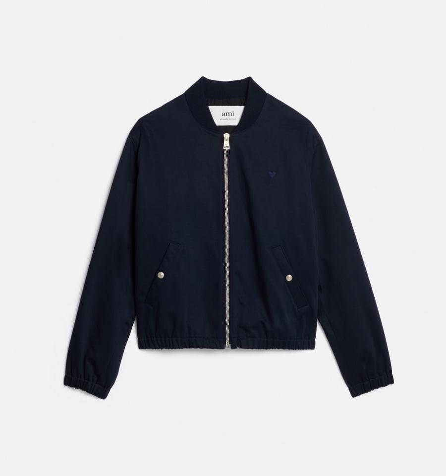 Ami Paris Ami de Coeur Bomber Jackets Navy | ami_US450