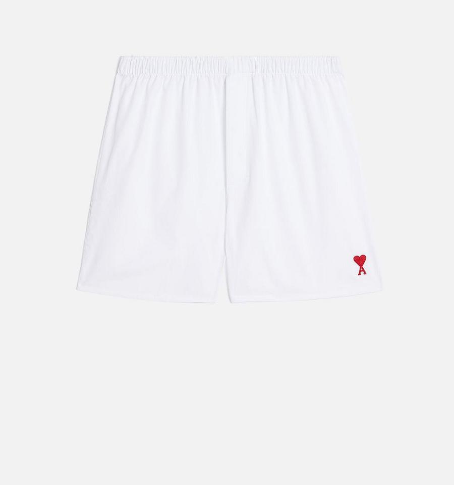 Ami Paris Ami de Coeur Boxer Underwear White / Red | ami_US607