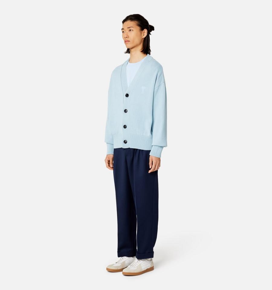 Ami Paris Ami de Coeur Cardigans Blue | ami_US200