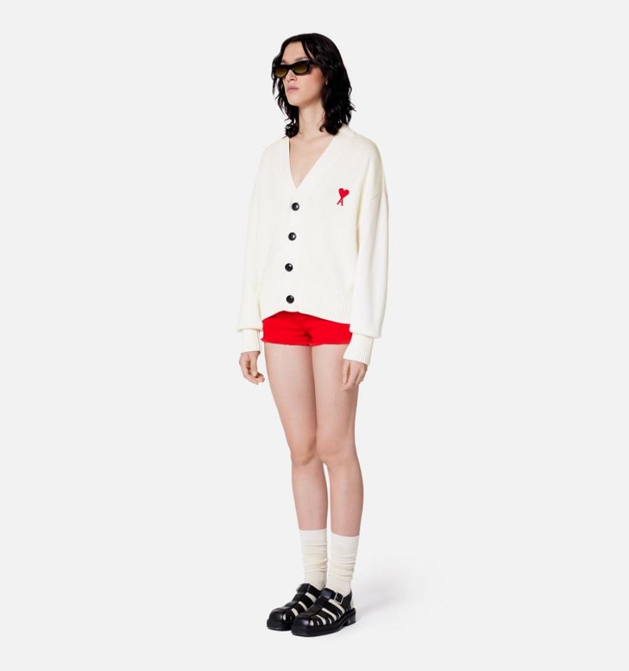 Ami Paris Ami de Coeur Cardigans White | ami_US157