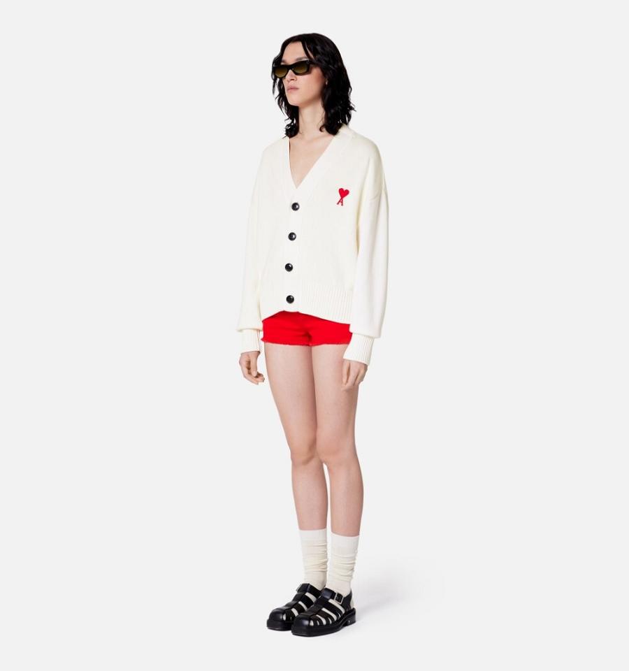 Ami Paris Ami de Coeur Cardigans White | ami_US233