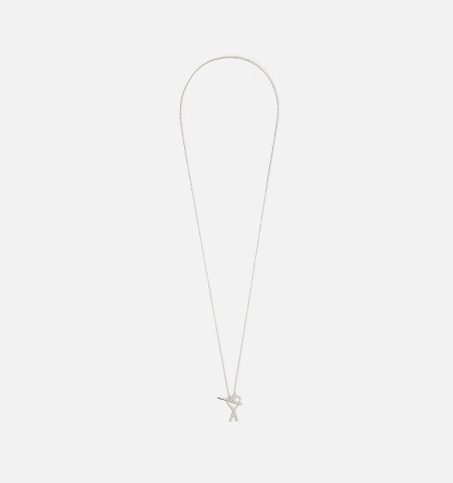 Ami Paris Ami de Coeur Chain Necklace Jewelry Silver | ami_US250