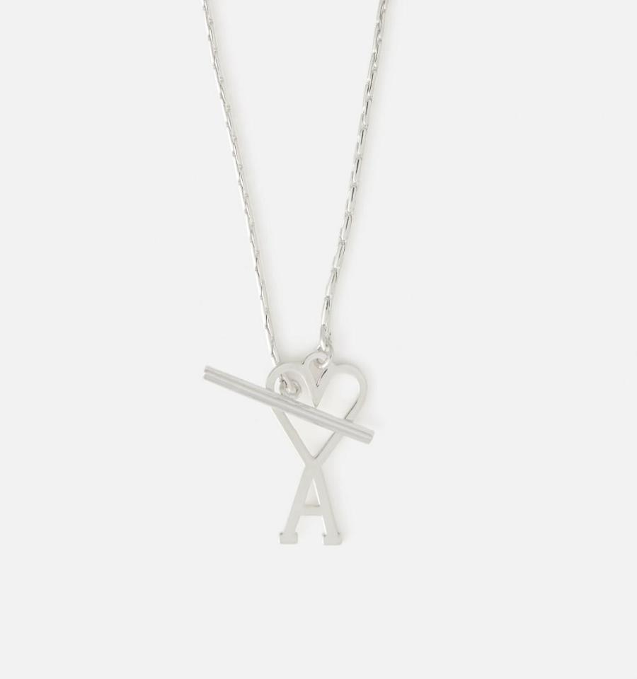 Ami Paris Ami de Coeur Chain Necklace Jewelry Silver | ami_US250