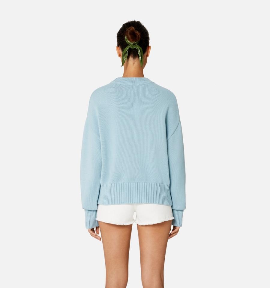 Ami Paris Ami de Coeur Crewneck Sweaters Blue | ami_US471