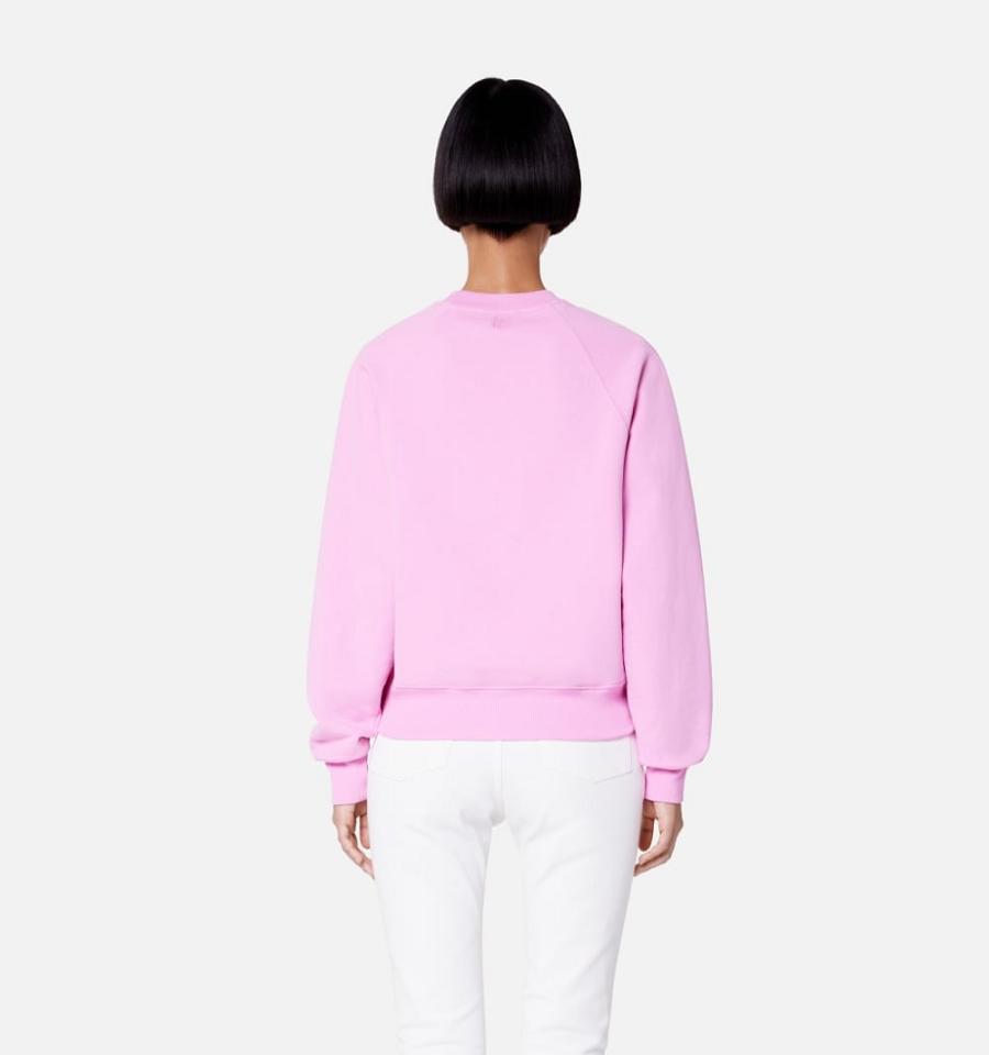 Ami Paris Ami de Coeur Crewneck Sweatshirts Pink | ami_US280