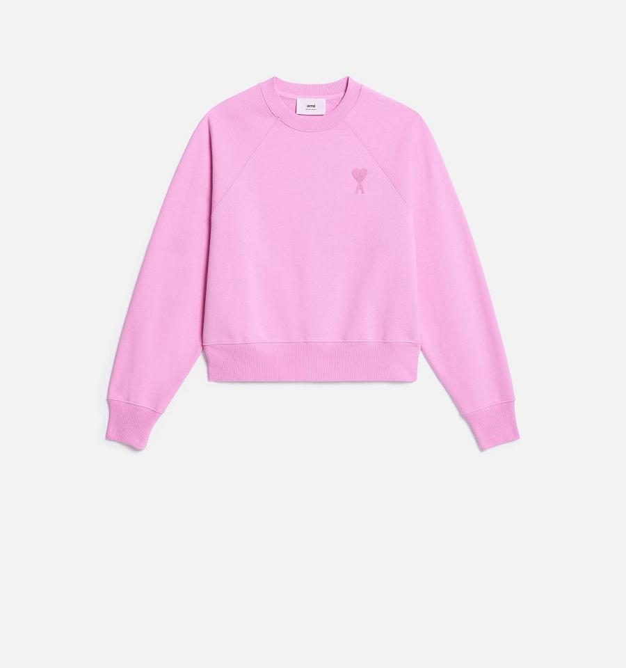 Ami Paris Ami de Coeur Crewneck Sweatshirts Pink | ami_US280