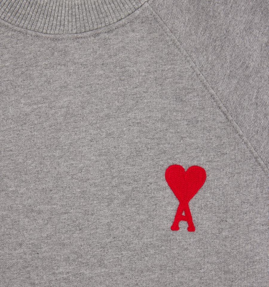 Ami Paris Ami de Coeur Crewneck Sweatshirts Grey | ami_US330