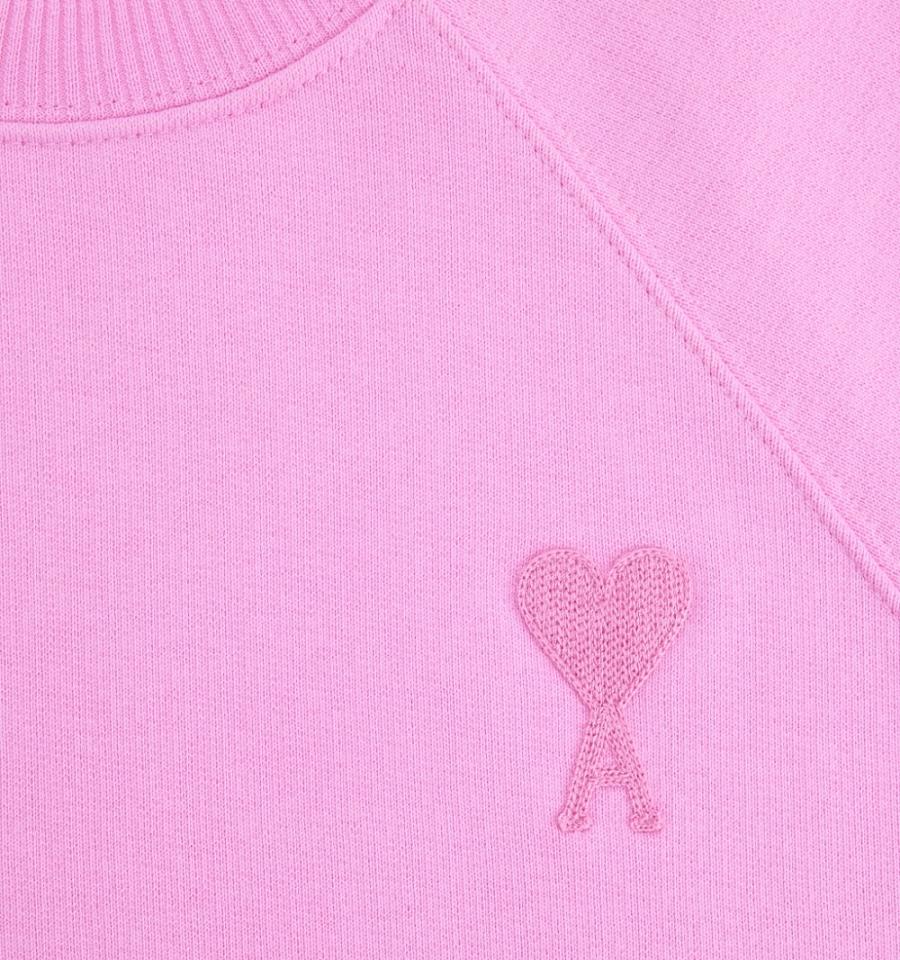 Ami Paris Ami de Coeur Crewneck Sweatshirts Pink | ami_US555