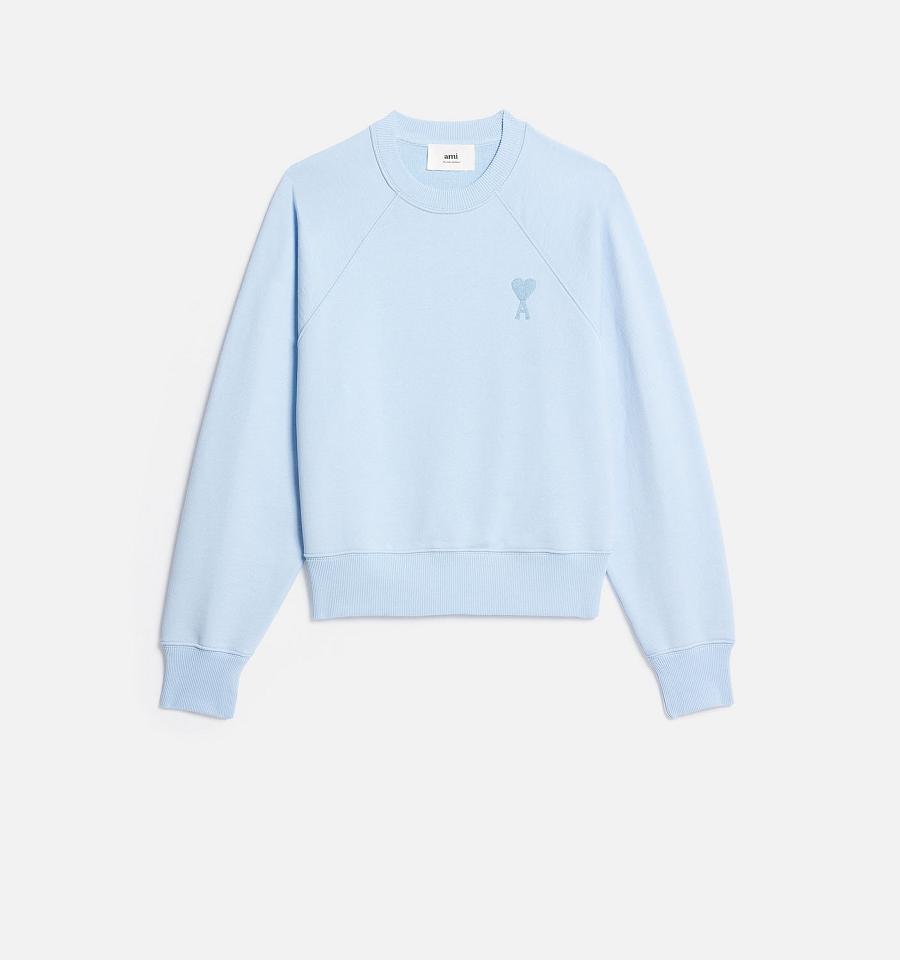 Ami Paris Ami de Coeur Crewneck Sweatshirts Blue | ami_US572