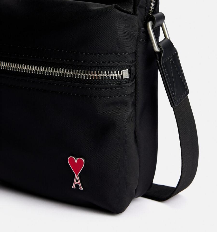 Ami Paris Ami de Coeur Crossbody Pocket Bags Black | ami_US465