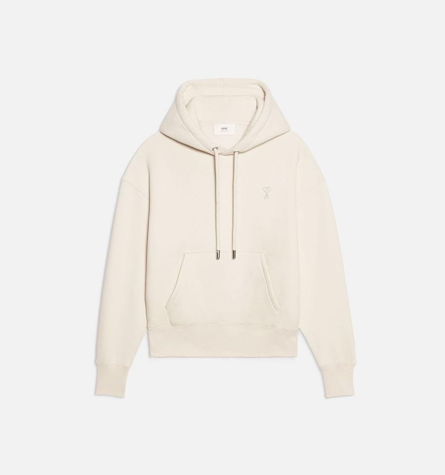 Ami Paris Ami de Coeur Hoodies Beige | ami_US316