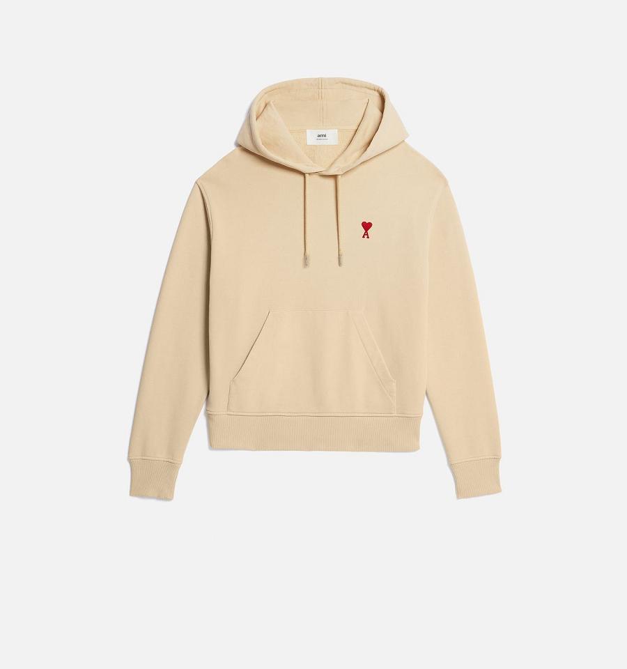 Ami Paris Ami de Coeur Hoodies Beige | ami_US361