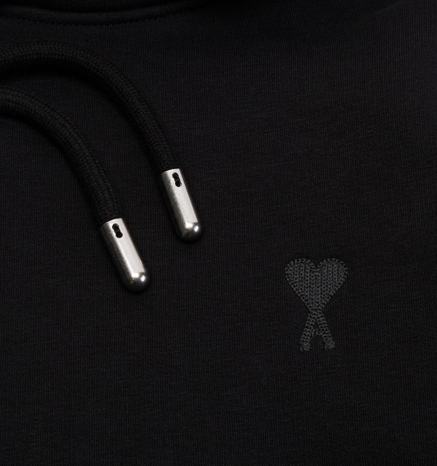 Ami Paris Ami de Coeur Hoodies Black | ami_US403