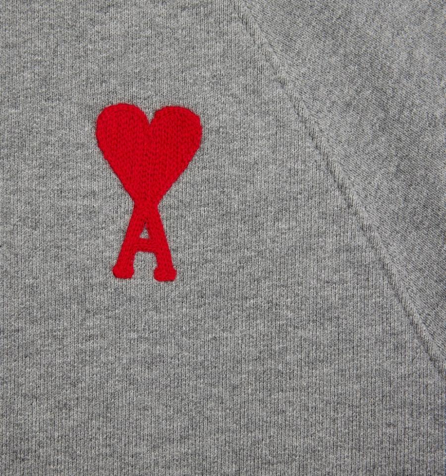 Ami Paris Ami de Coeur Hoodies Grey | ami_US350