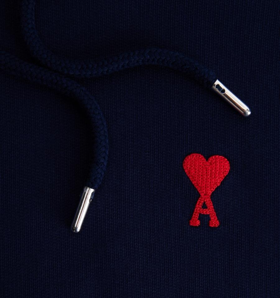 Ami Paris Ami de Coeur Hoodies Navy | ami_US354