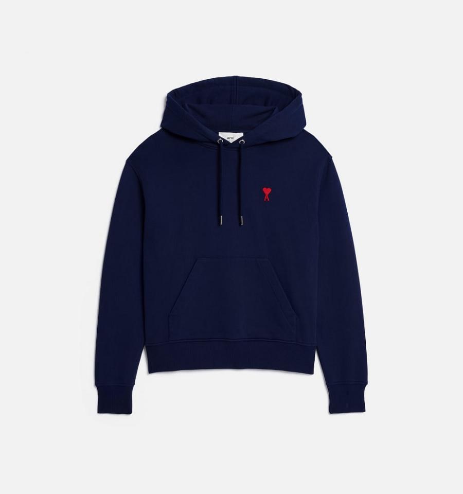 Ami Paris Ami de Coeur Hoodies Navy | ami_US354