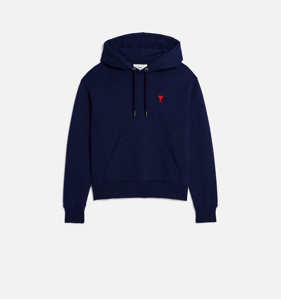 Ami Paris Ami de Coeur Hoodies Navy | ami_US394