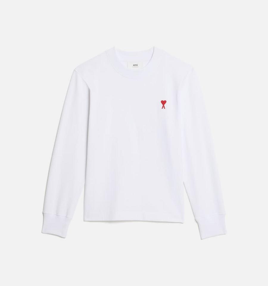 Ami Paris Ami de Coeur Long Sleeves T Shirts White | ami_US468