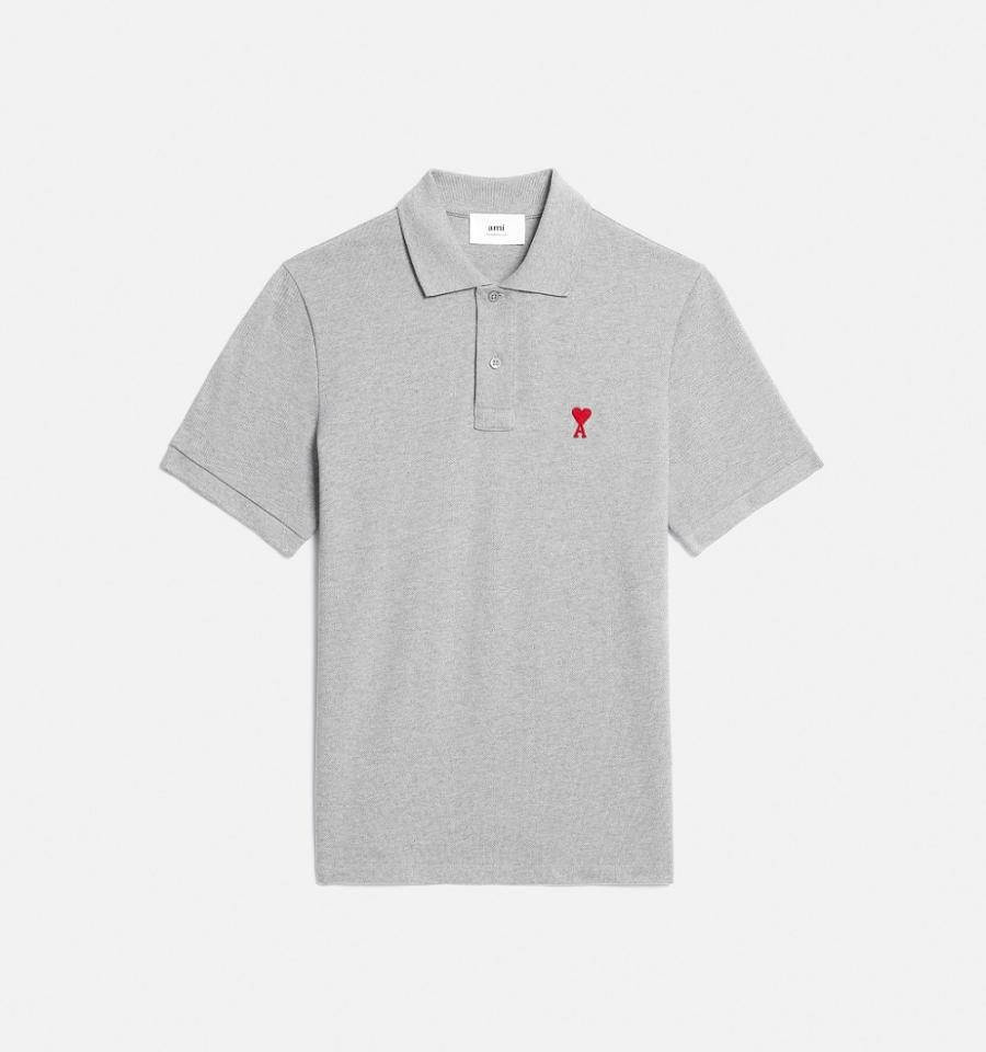 Ami Paris Ami de Coeur Polo Polo Shirts Grey | ami_US371