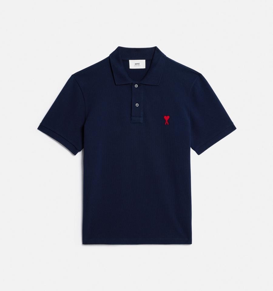 Ami Paris Ami de Coeur Polo Polo Shirts Navy | ami_US457