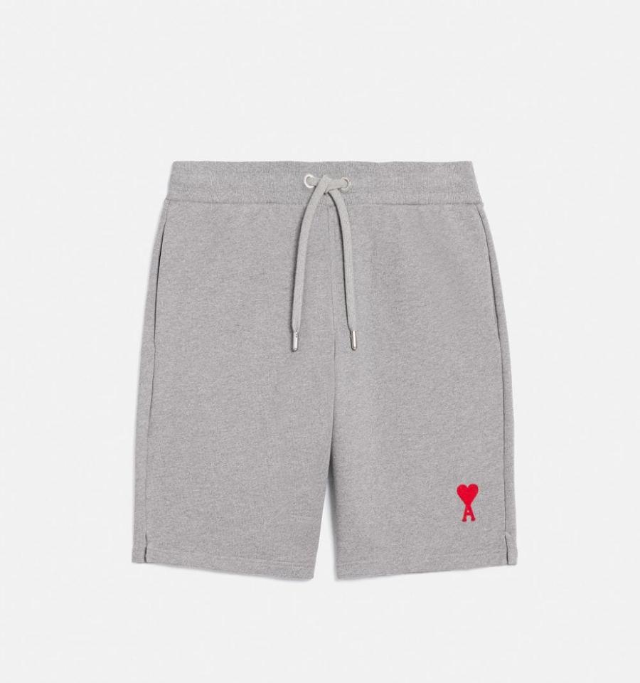 Ami Paris Ami de Coeur Shorts Grey | ami_US108