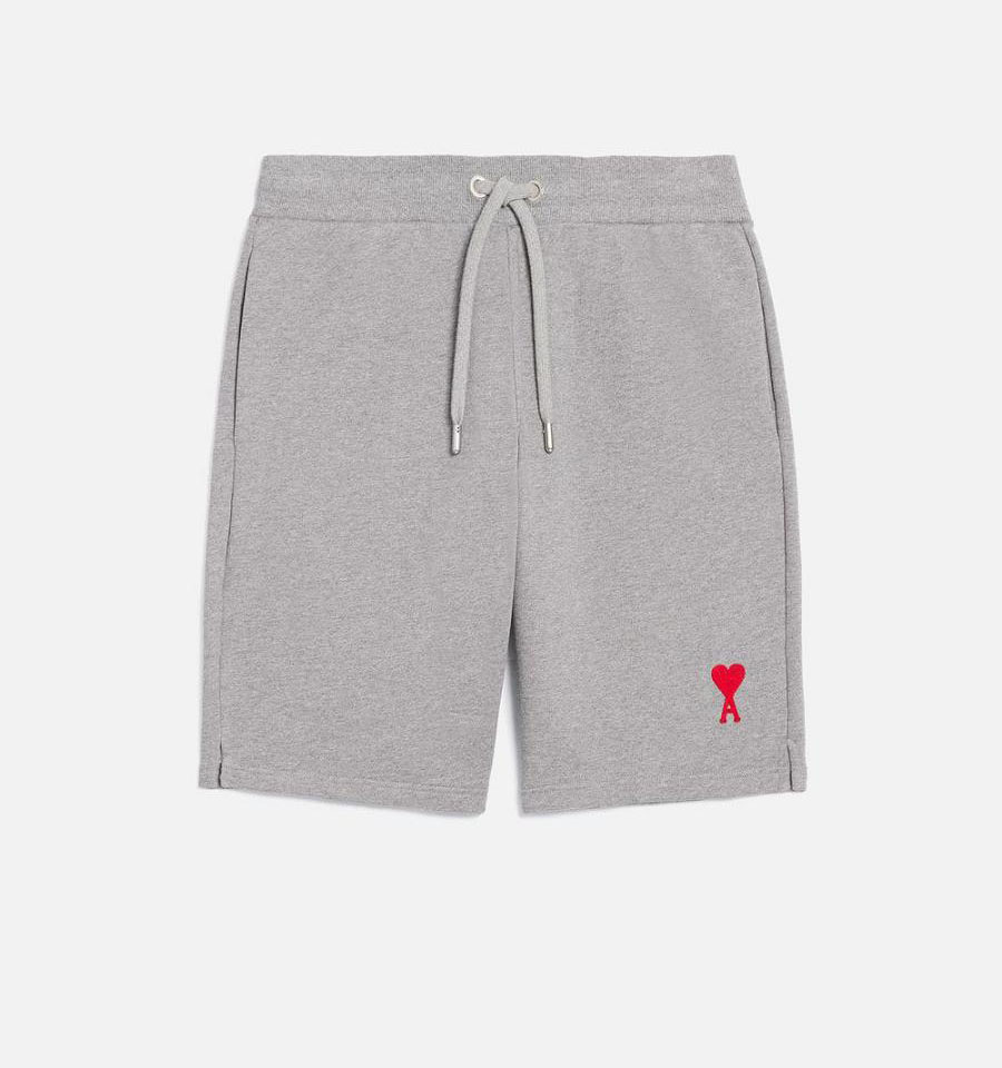 Ami Paris Ami de Coeur Shorts Grey | ami_US173