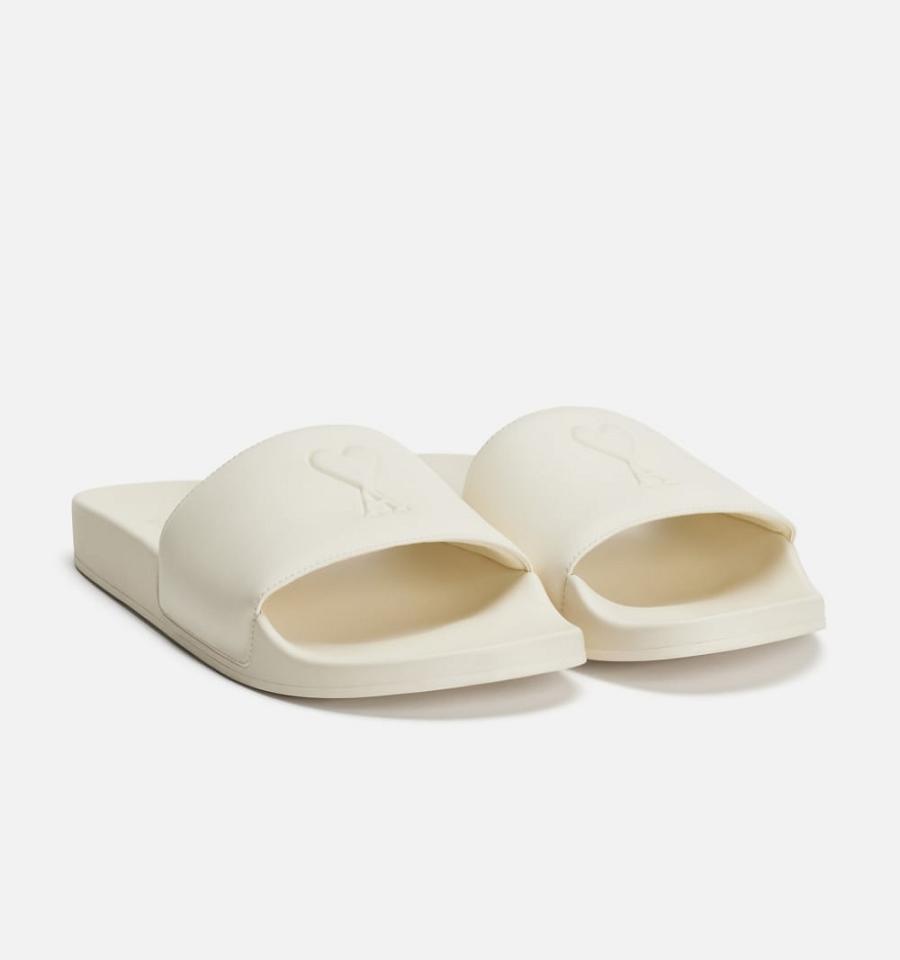 Ami Paris Ami de Coeur Slides Beige | ami_US166