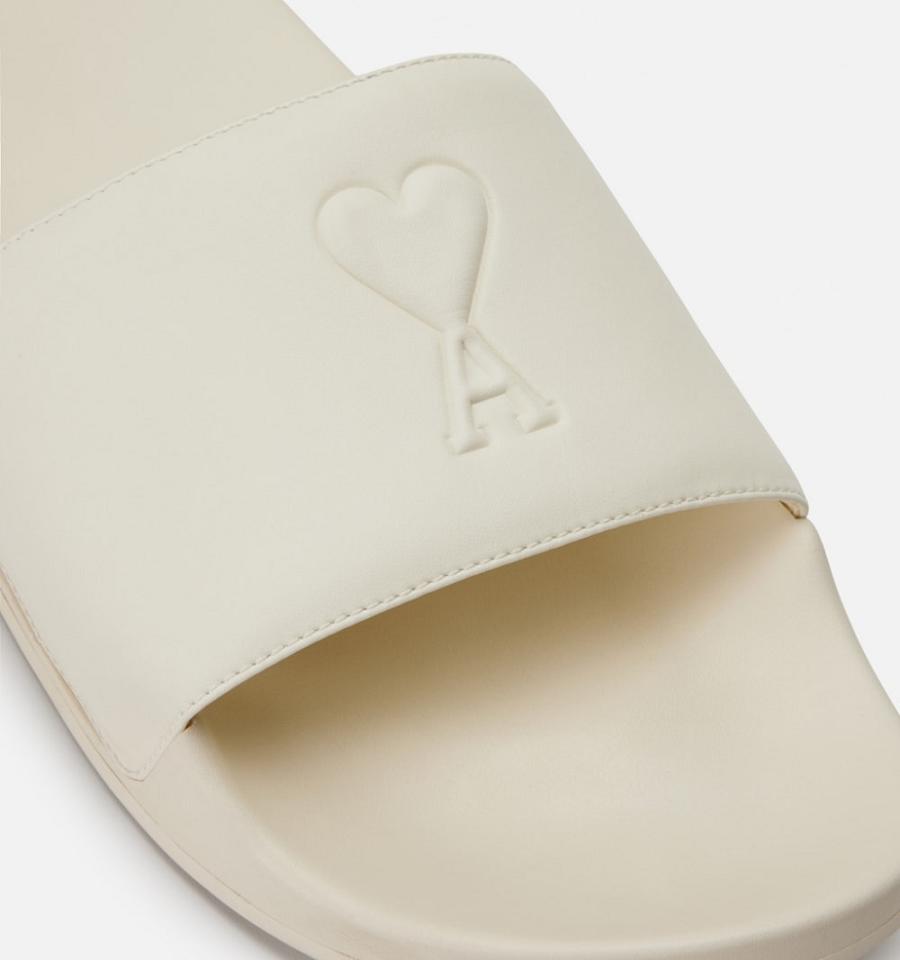 Ami Paris Ami de Coeur Slides Beige | ami_US166