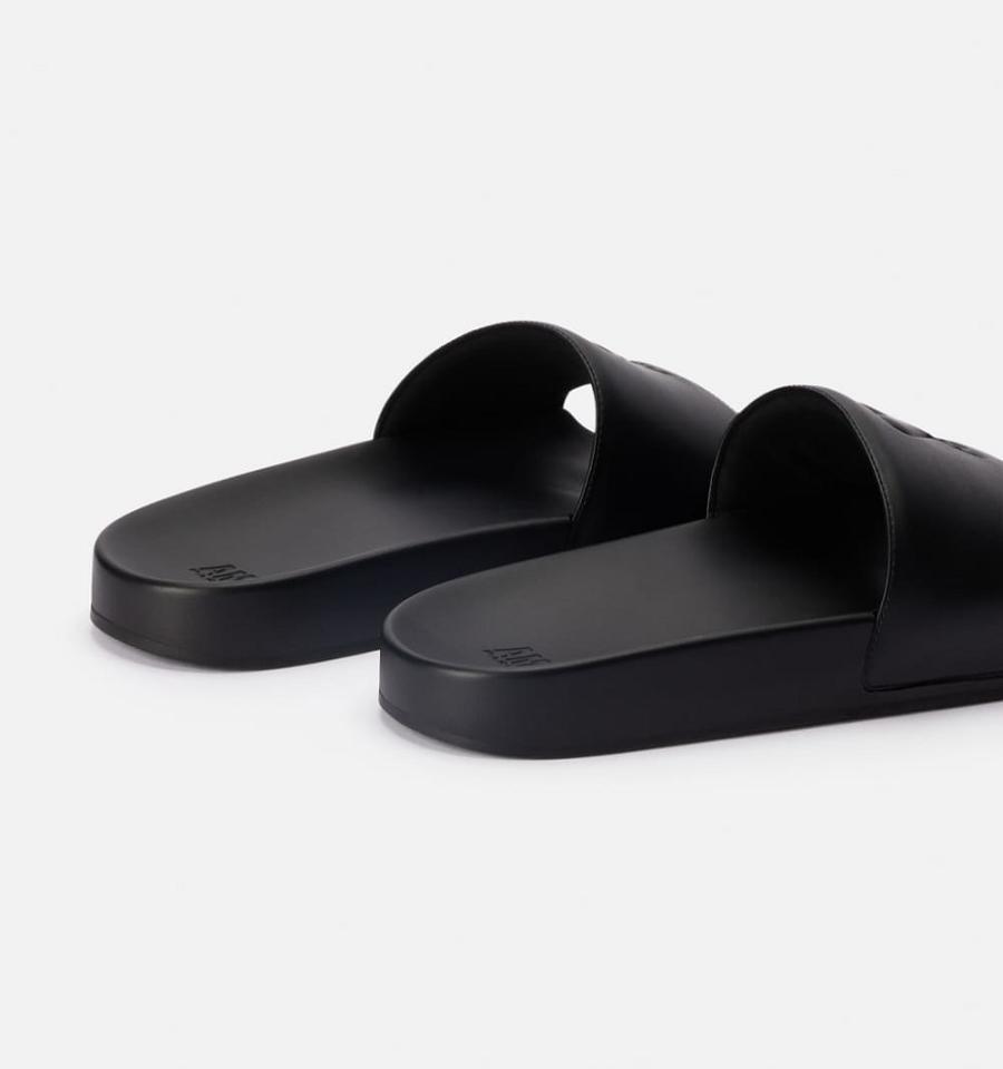 Ami Paris Ami de Coeur Slides Black | ami_US368