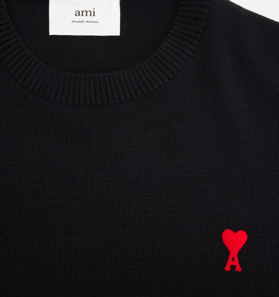 Ami Paris Ami de Coeur Sweaters Black | ami_US223